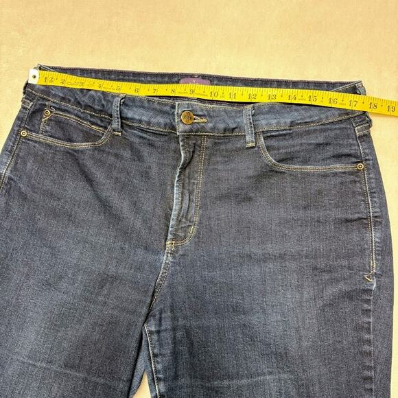 NYDJ Jeans Marilyn Mini Boot High Rise Dark Wash Blue Jeans Womens Size 14W - Picture 9 of 12